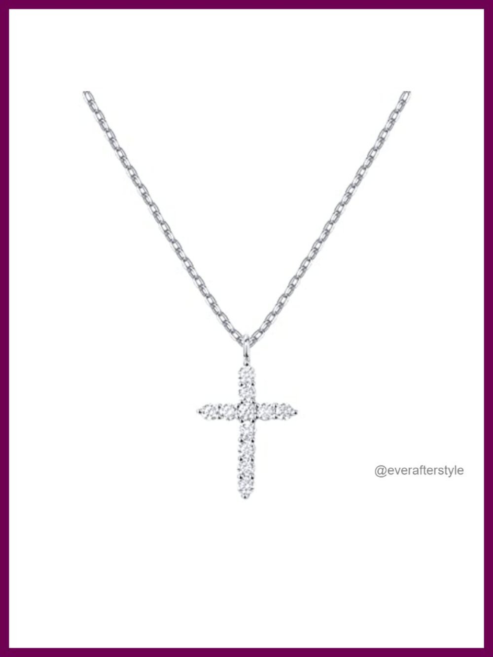 14K Gold Plated Cubic Zirconia Cross Necklace for Women Faith Pendant